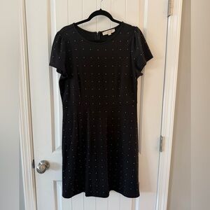 LOFT Black Mini Dress with Stud Accents